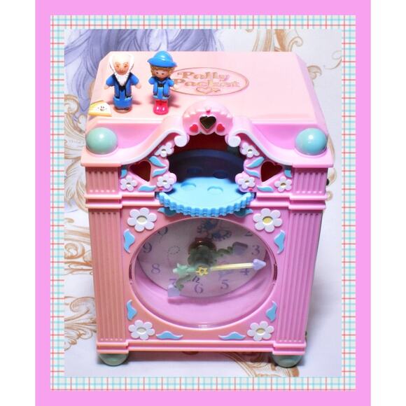 Polly Pocket VTG 1991 Polly's Fairy Funtime Clock Light Pink Works Mr. Time Doll